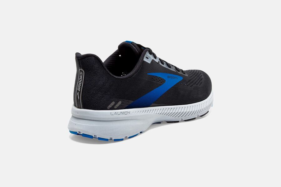 Brooks Running Shoes - Launch 8 Road Mens - Black/Grey/Blue - PUA-620359